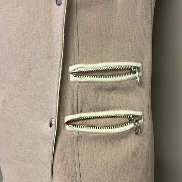 Wilfred Mauve Cream Sleeveless Classic Snap Up Zipper Accents Tunic Vest- XXS - Picture 5 of 14